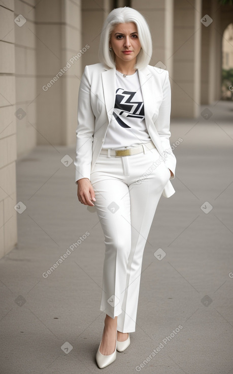 Lebanese adult female with  white hair