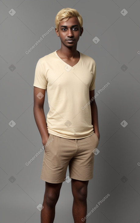 Sudanese adult male with  blonde hair