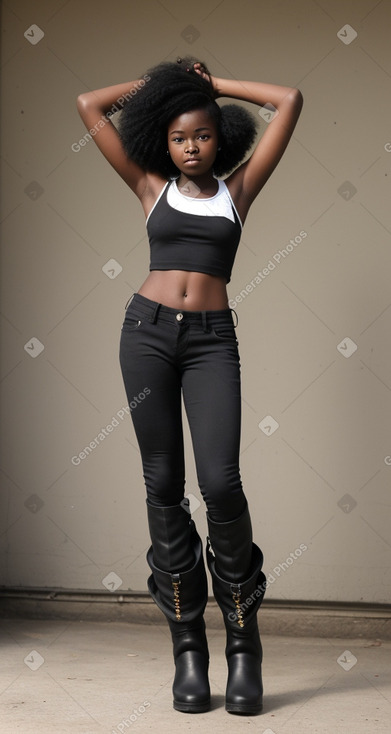 Ghanaian teenager girl with  black hair