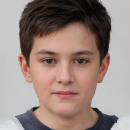 Neutral white child male with short  brown hair and brown eyes