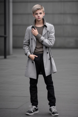 Czech teenager boy with  gray hair