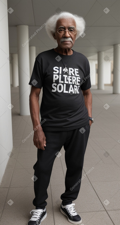 African american elderly male with  black hair