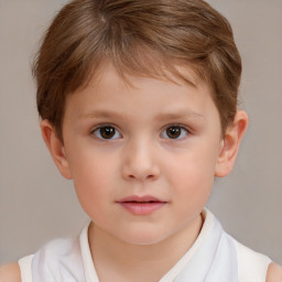 Neutral white child male with short  brown hair and brown eyes