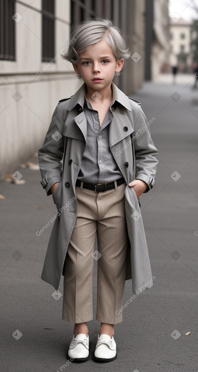 Hungarian child boy with  gray hair