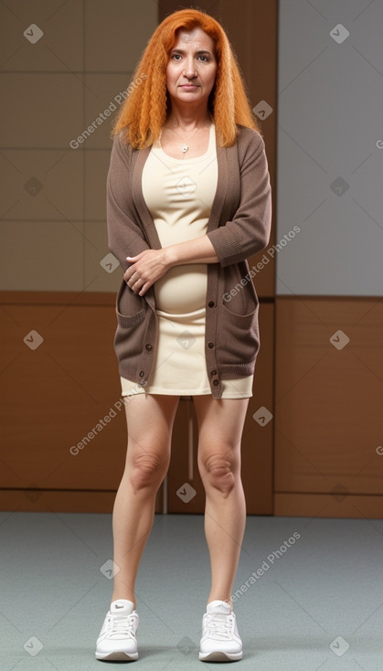 Emirati middle-aged female with  ginger hair