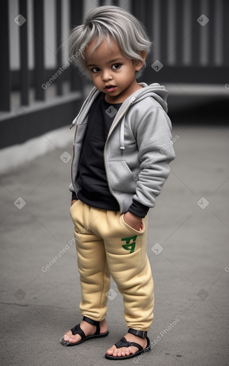 Brazilian infant boy with  gray hair