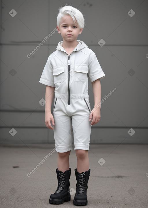 Canadian child boy with  white hair