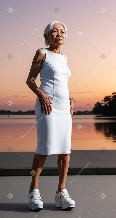 Indonesian elderly female with  white hair