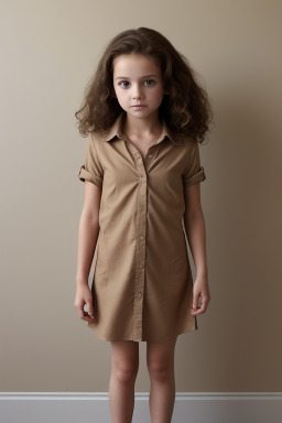 French child girl with  brown hair