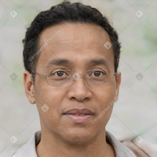 Neutral white adult male with short  brown hair and brown eyes