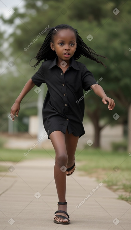 African child female with  black hair