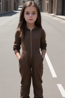 Italian child girl with  brown hair