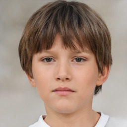 Neutral white child male with short  brown hair and brown eyes