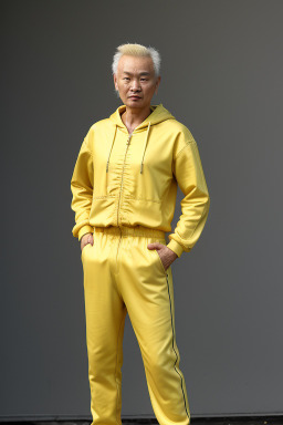 Chinese 45 years male with  blonde hair