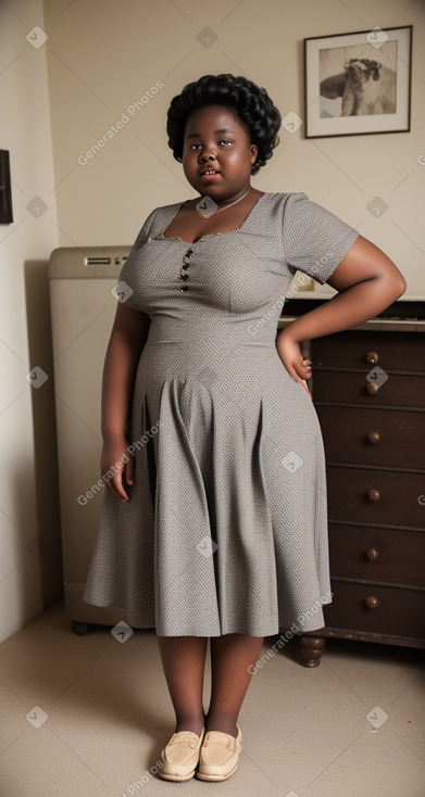 African teenager girl with  gray hair