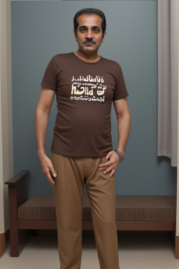 Saudi arabian middle-aged male with  brown hair