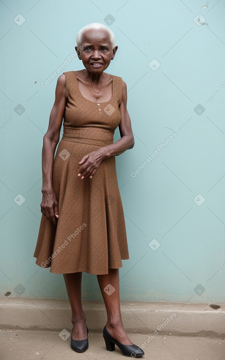 Tanzanian elderly female with  brown hair