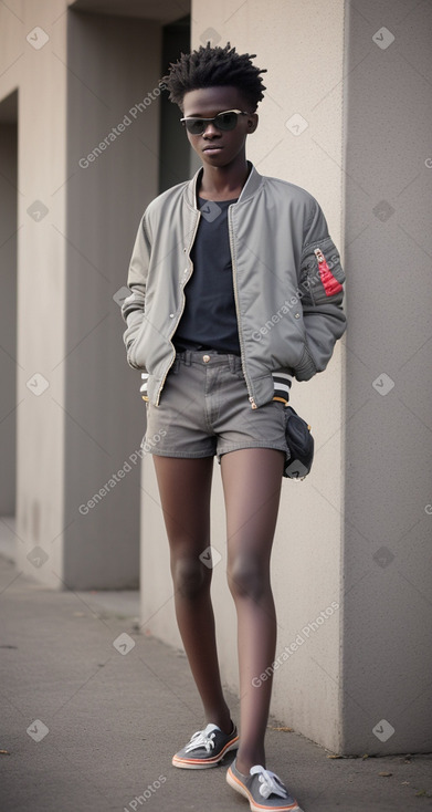 Zambian teenager boy with  gray hair