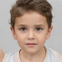 Neutral white child male with short  brown hair and brown eyes