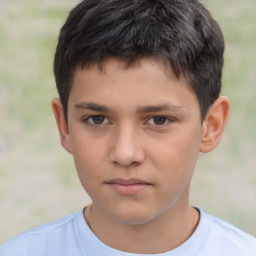 Neutral white child male with short  brown hair and brown eyes