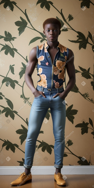 Togolese teenager boy with  ginger hair