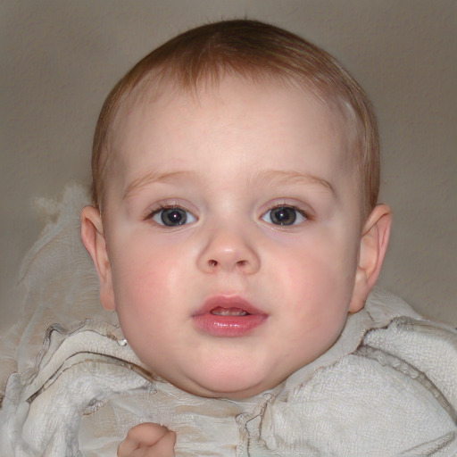 Neutral white child female with short  brown hair and blue eyes