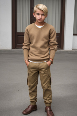 Ecuadorian teenager boy with  blonde hair