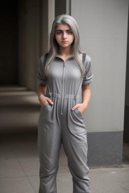 Syrian teenager female with  gray hair