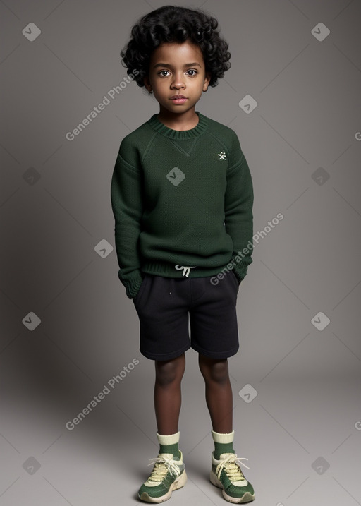 African american child male with  black hair