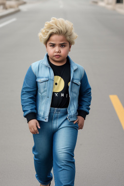 Bahraini child boy with  blonde hair