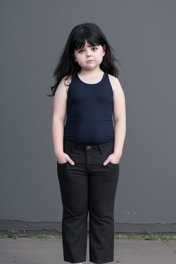 American child girl with  black hair