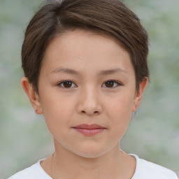 Neutral white young-adult female with short  brown hair and brown eyes