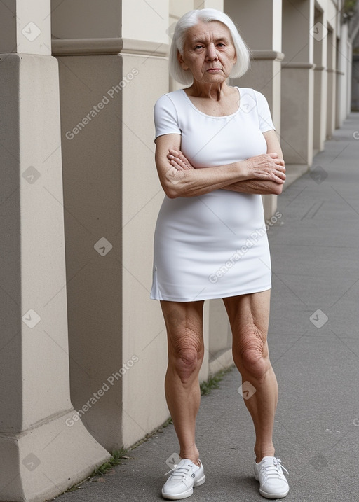 Croatian elderly female with  white hair