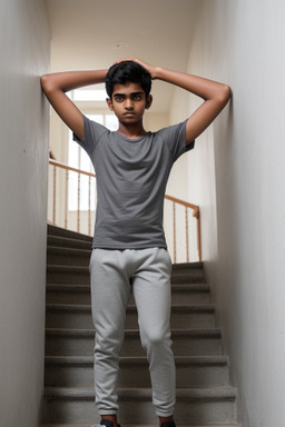 Sri lankan teenager boy with  gray hair