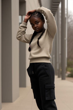 Sudanese teenager girl with  black hair