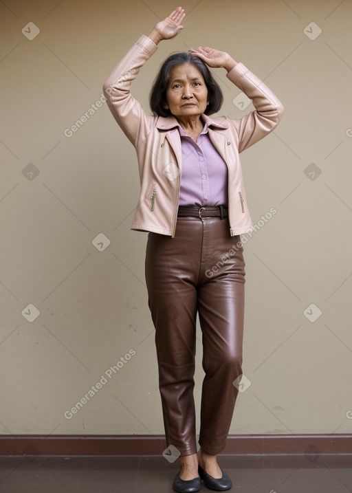 Nepalese elderly female with  brown hair