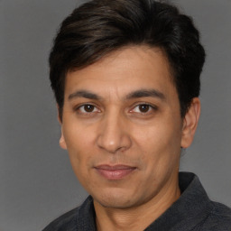 Neutral white adult male with short  brown hair and brown eyes