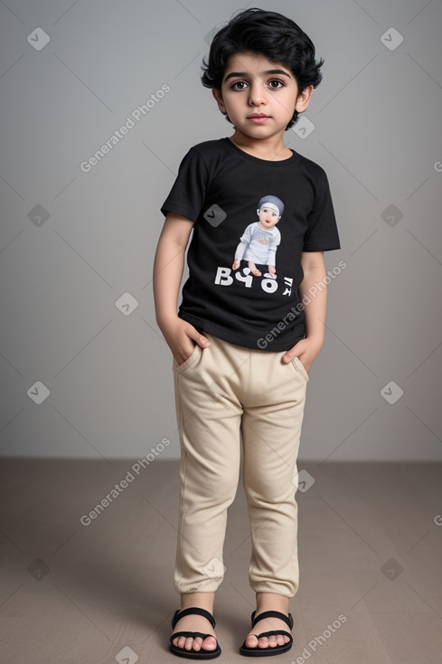 Iranian infant boy with  black hair