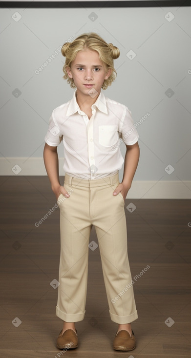 Uruguayan child boy with  blonde hair