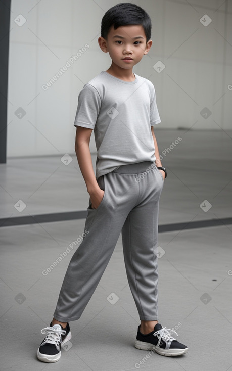 Singaporean child boy with  gray hair