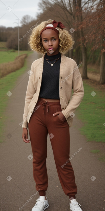 Teenager female with  blonde hair