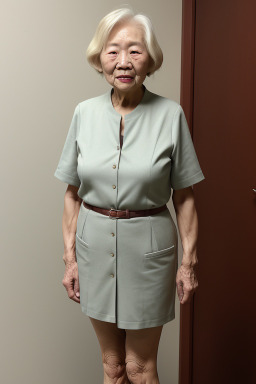 Korean elderly female with  blonde hair