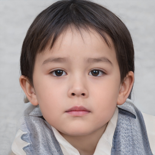 Neutral asian child female with medium  brown hair and brown eyes