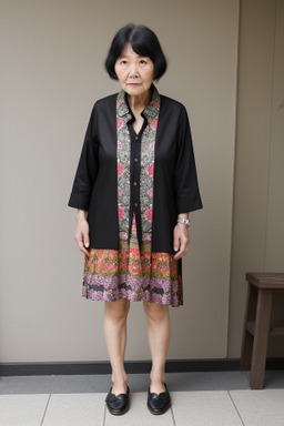 Korean elderly female with  black hair