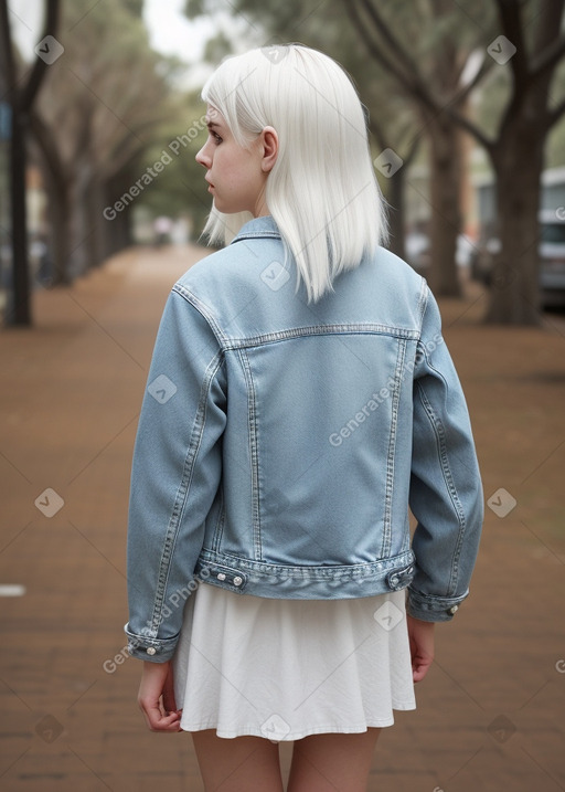 Australian young adult female with  white hair