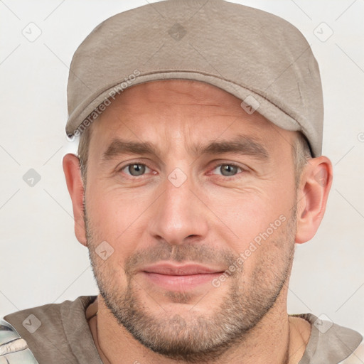 Neutral white adult male with short  brown hair and brown eyes