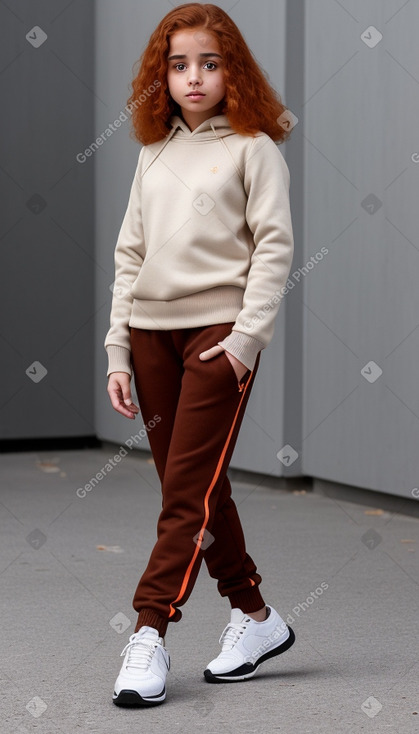 Arab child girl with  ginger hair