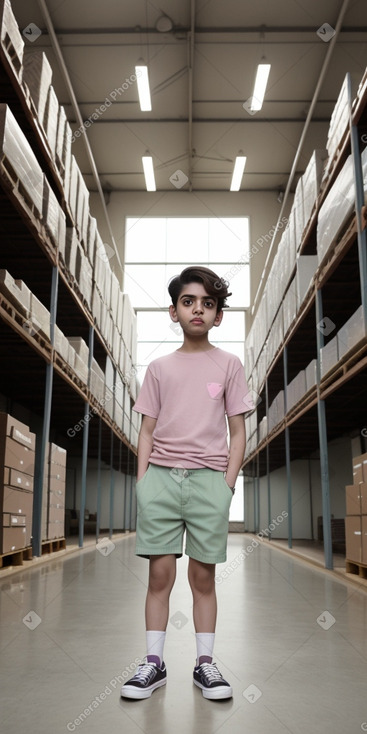 Pakistani child non-binary with  brown hair