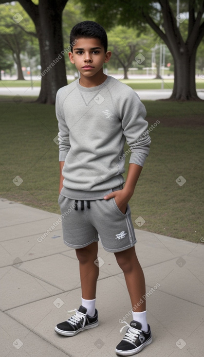 Honduran teenager boy with  gray hair