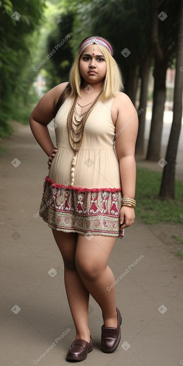 Indian young adult female with  blonde hair